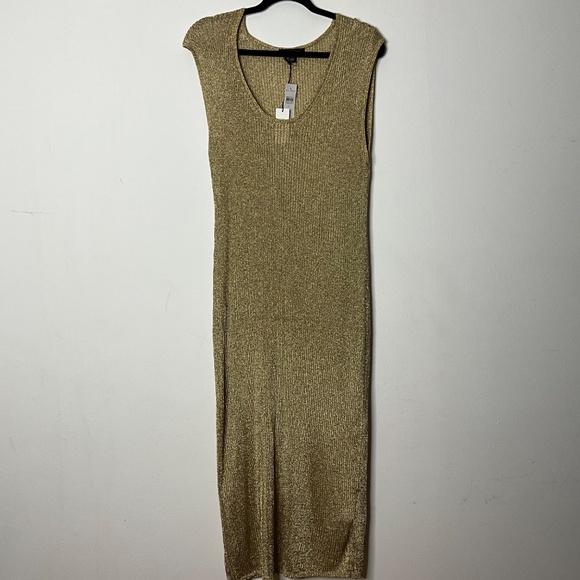 Ann Taylor Ribbed Lurex Midi Dress Size XL - Picture 6 of 7